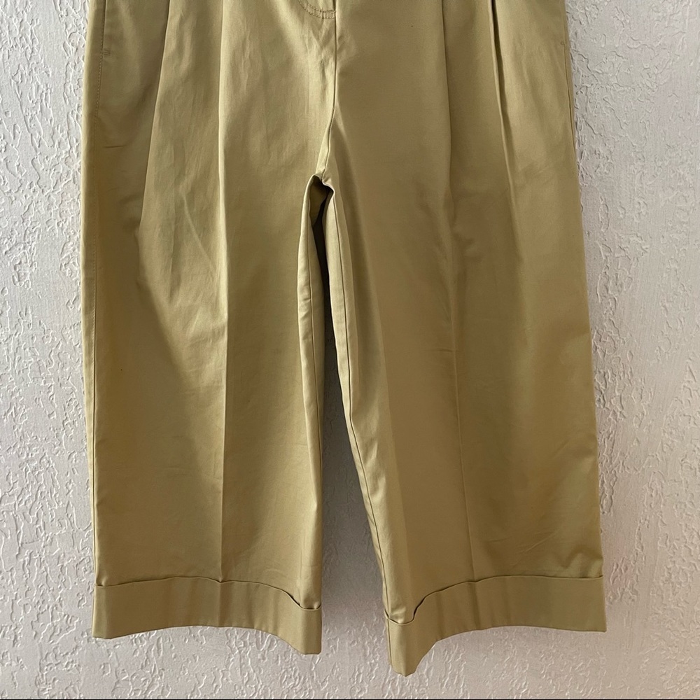 Rebecca Taylor Cream Smocked Tank with Tan Wide-Leg Pants - Picture 8 of 13
